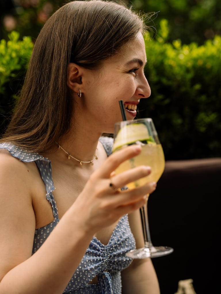 A girl enjoying cocktail at Xian