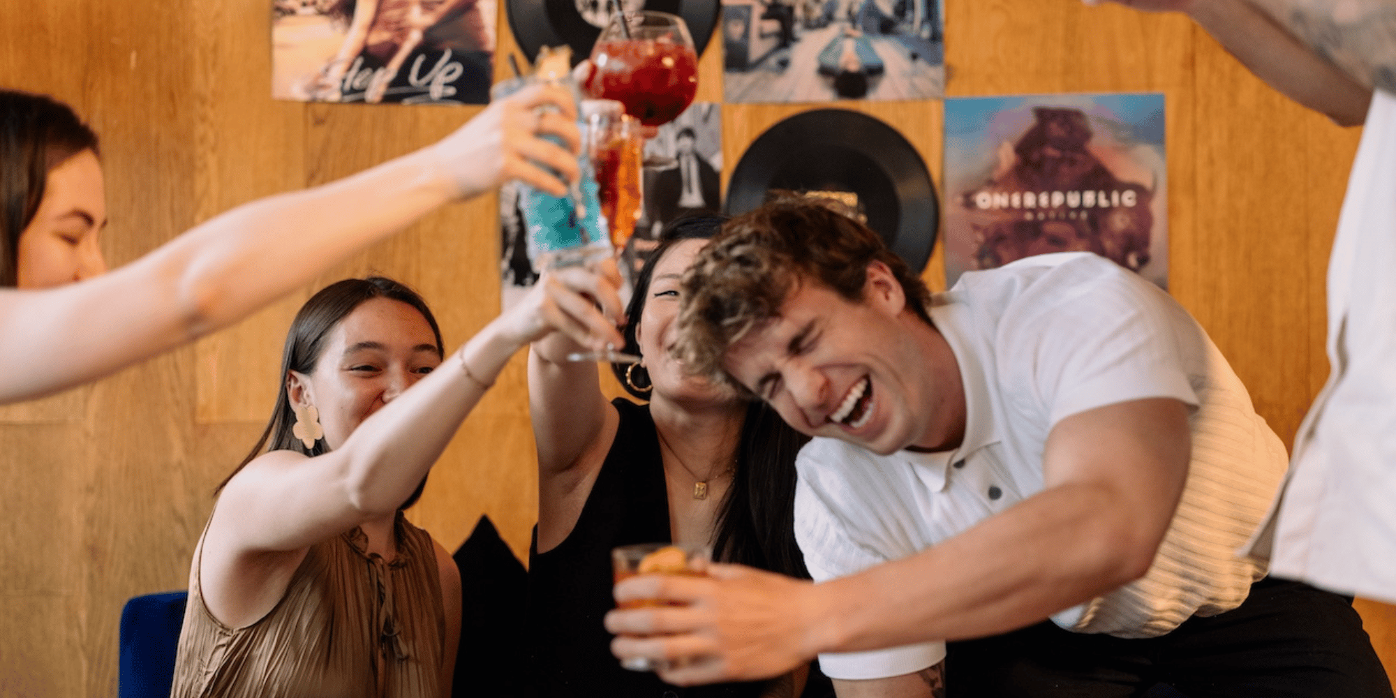 A group of people having fun at Xian Bar, EAST Beijing